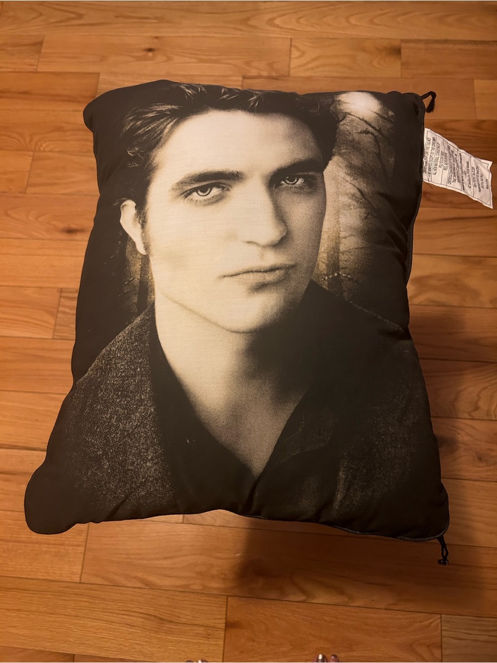 Black and Cream Portrait Throw Pillow